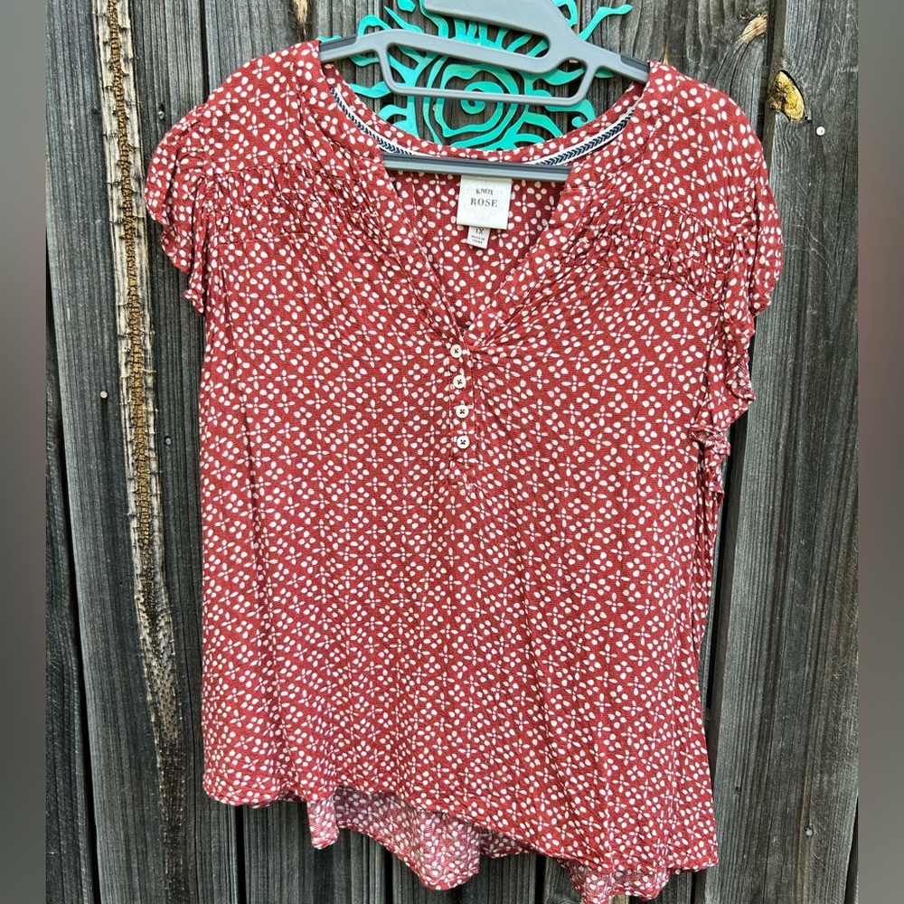 Knox Rose Red and White Blouse